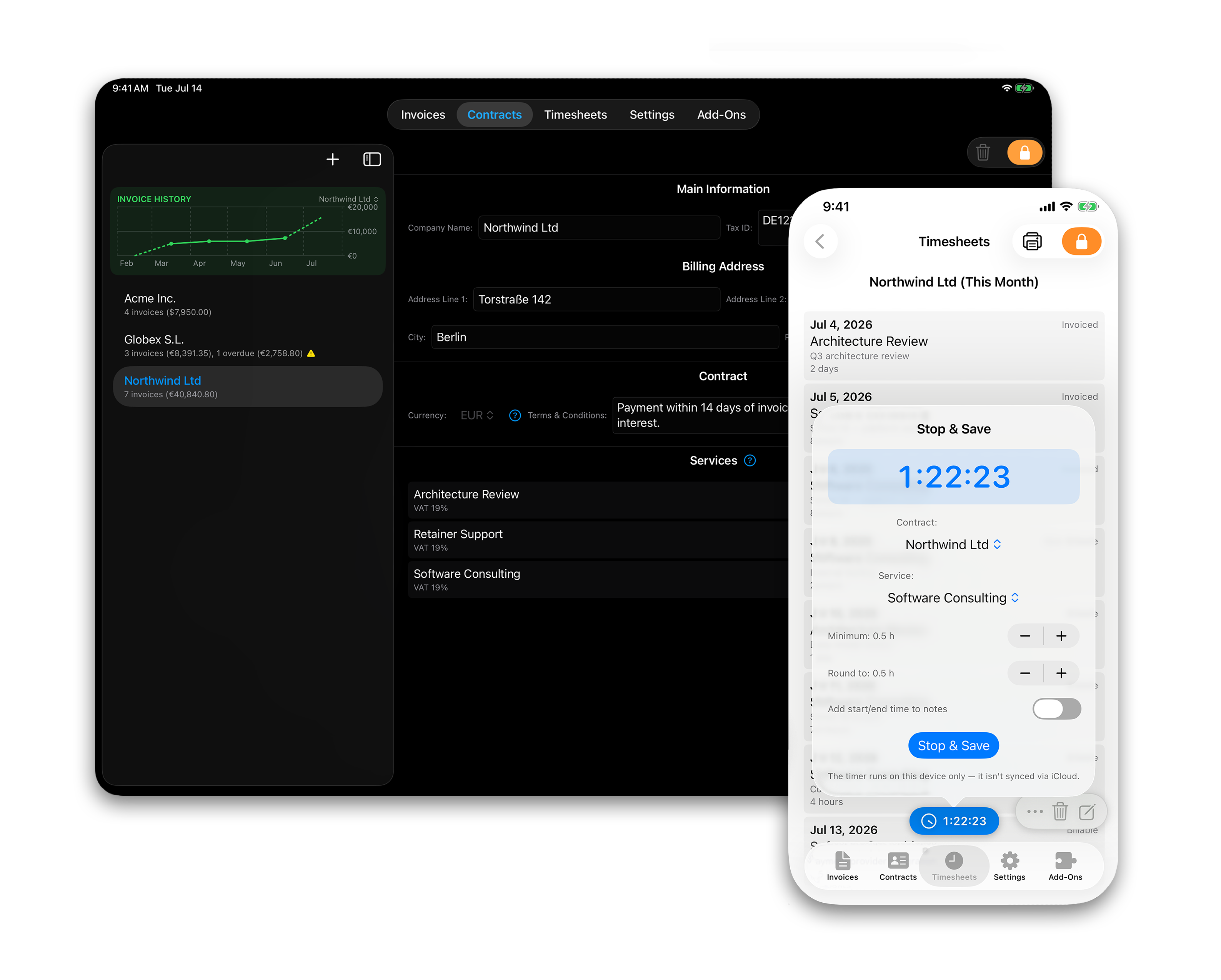 Invoya timesheets and timer